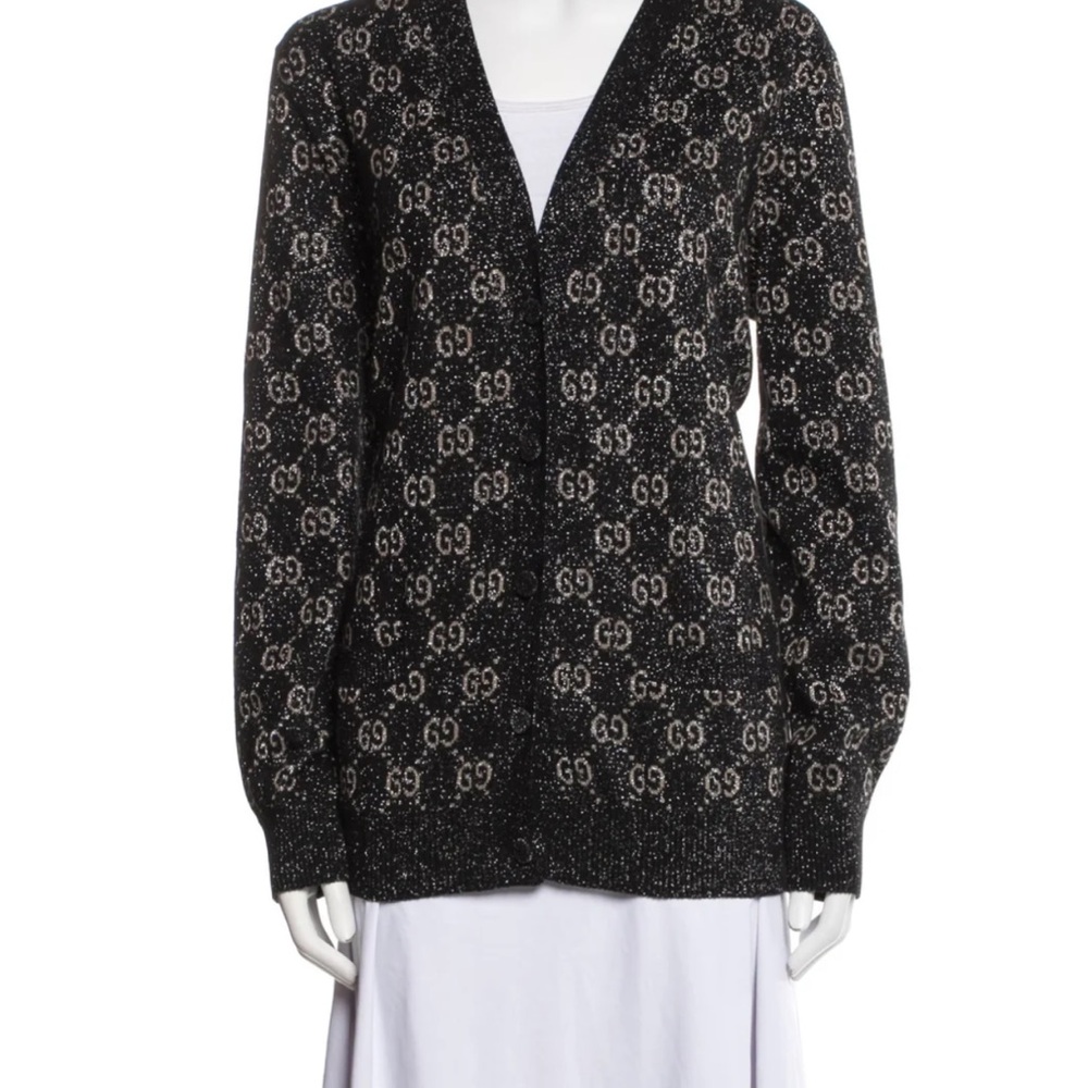 Gucci Women's Black and Gold cardigan